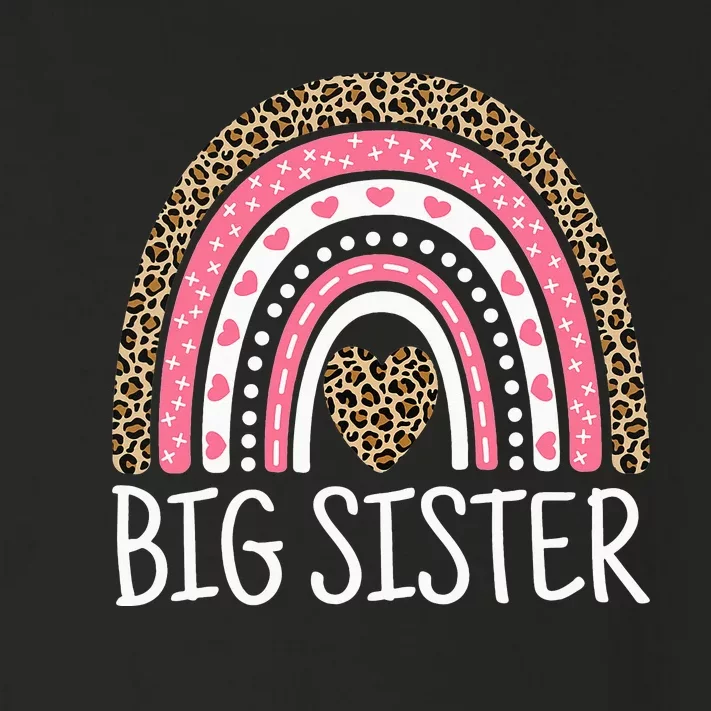 Big Sister Outfit Rainbow Leopard Big Sis Announcement Toddler Long Sleeve Shirt