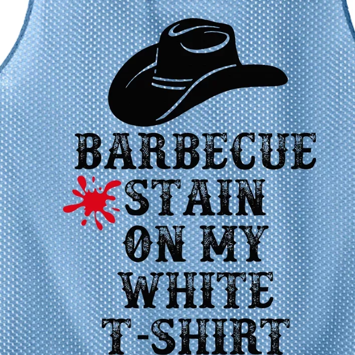 Barbecue Stain On My White Country Western Mesh Reversible Basketball Jersey Tank