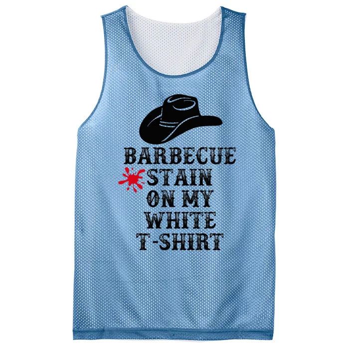 Barbecue Stain On My White Country Western Mesh Reversible Basketball Jersey Tank