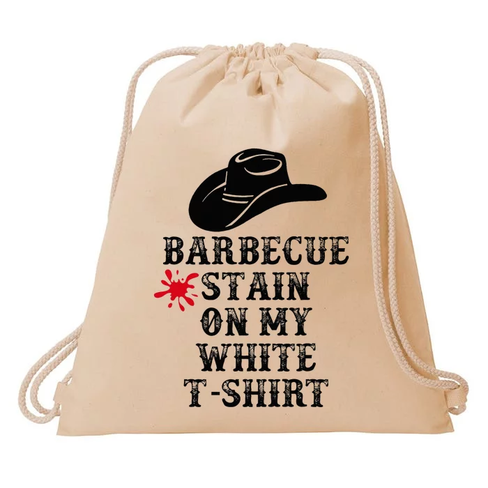 Barbecue Stain On My White Country Western Drawstring Bag