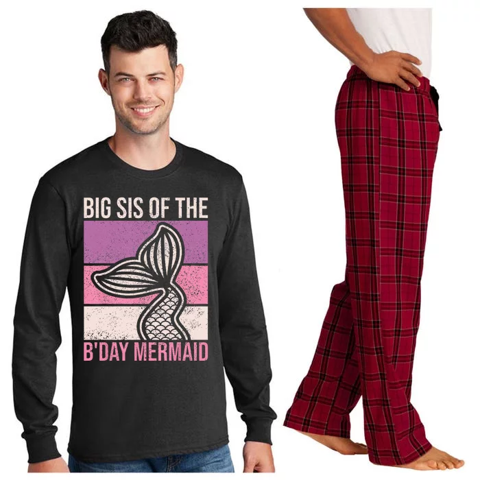 Big Sis Of The Birthday Mermaid Party Outfit Sister Mermaid Long Sleeve Pajama Set