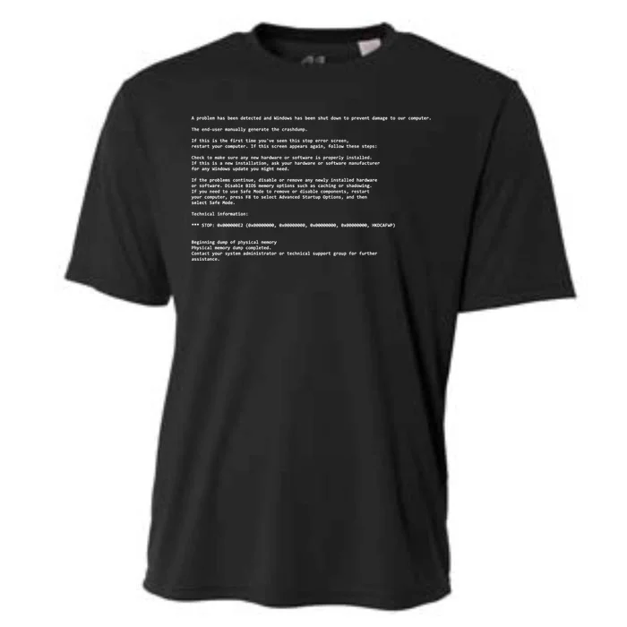 BSOD Computer Error Blue Screen Of Death Cooling Performance Crew T-Shirt