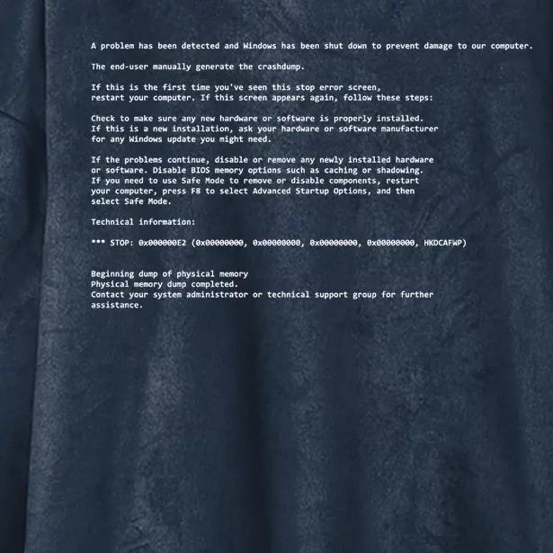 BSOD Computer Error Blue Screen Of Death Hooded Wearable Blanket