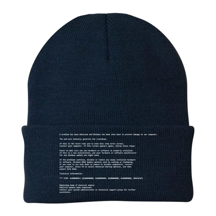 BSOD Computer Error Blue Screen Of Death Knit Cap Winter Beanie