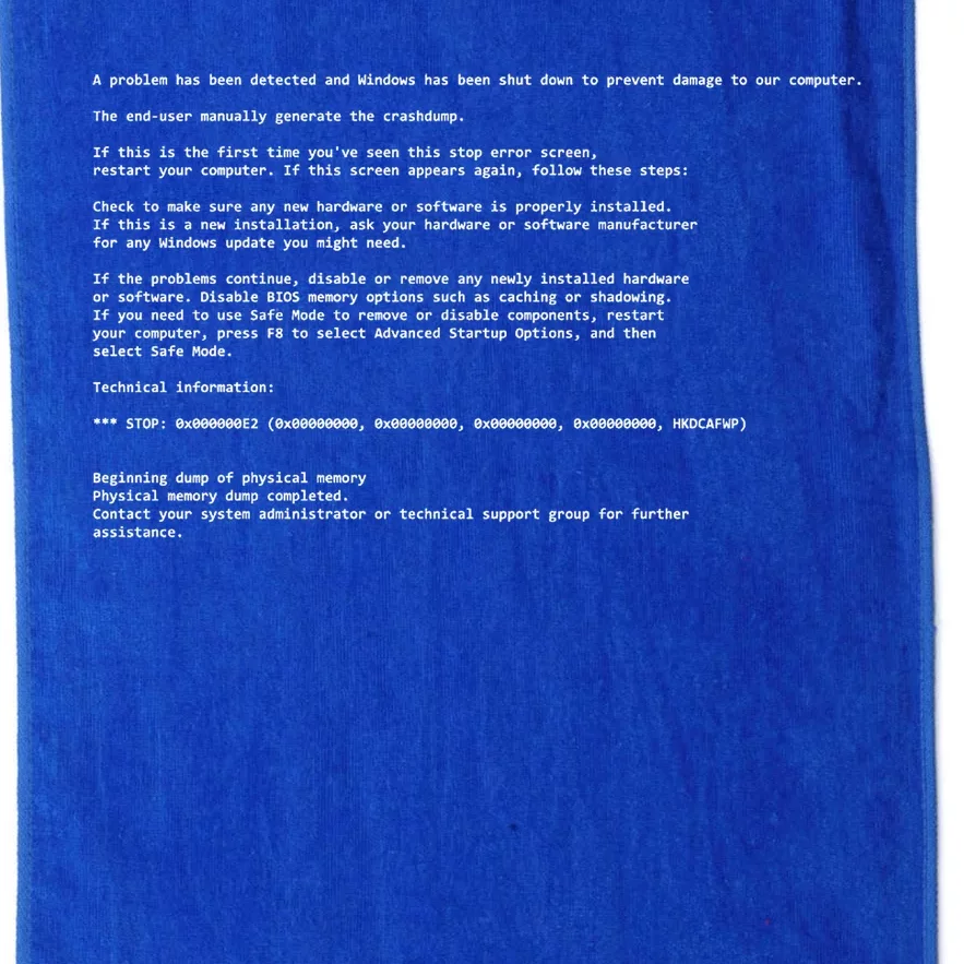 BSOD Computer Error Blue Screen Of Death Platinum Collection Golf Towel