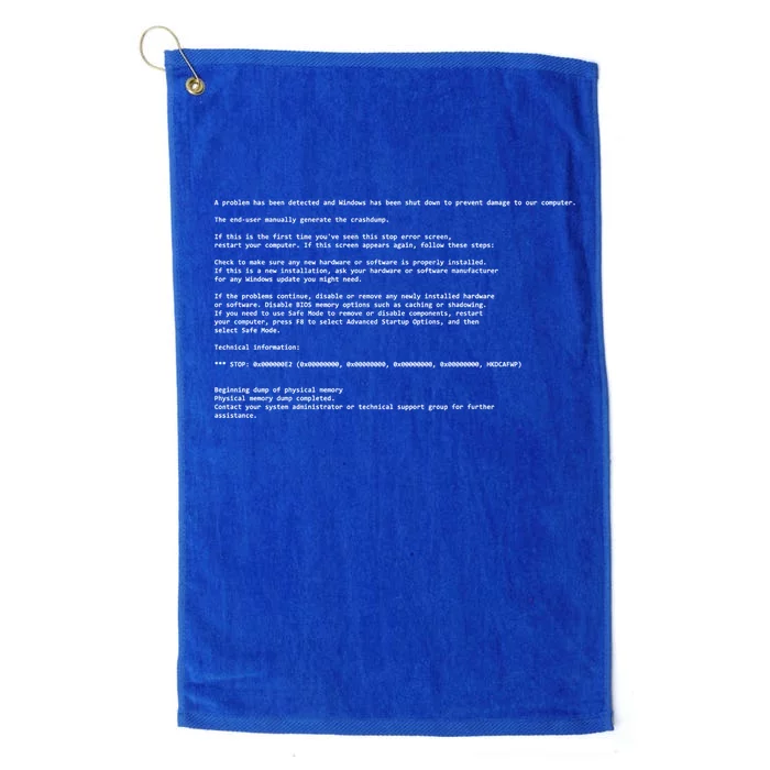 BSOD Computer Error Blue Screen Of Death Platinum Collection Golf Towel