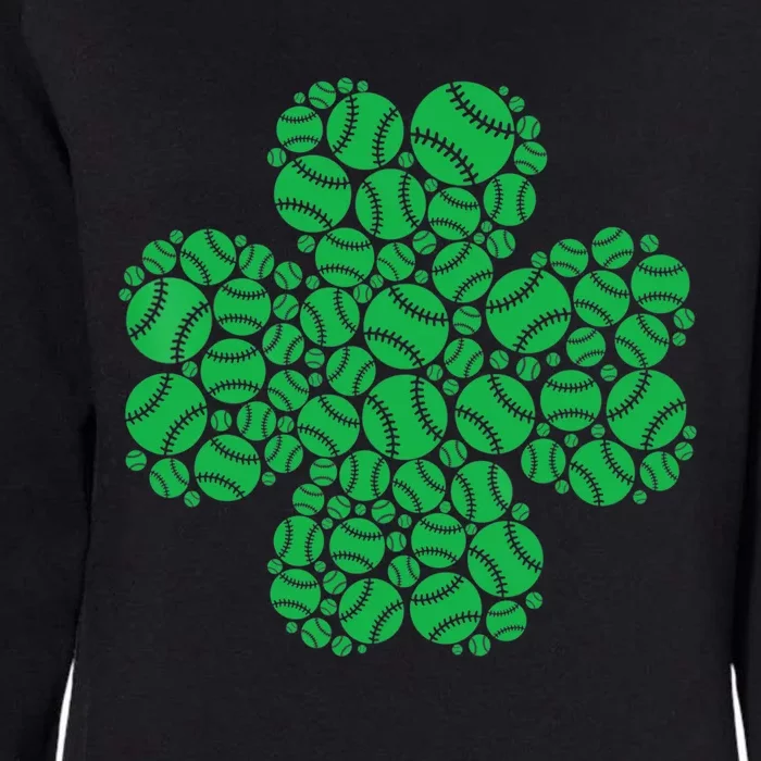 Baseball St Patrick's Day Four Leaf Clover Irish Boy Womens California Wash Sweatshirt