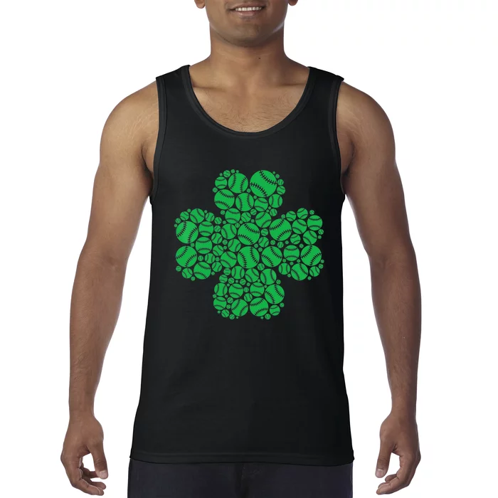 Baseball St Patrick's Day Four Leaf Clover Irish Boy Tank Top