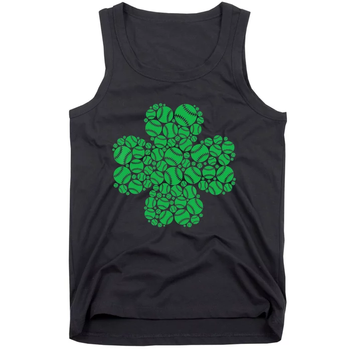 Baseball St Patrick's Day Four Leaf Clover Irish Boy Tank Top