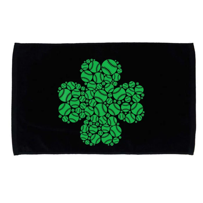 Baseball St Patrick's Day Four Leaf Clover Irish Boy Microfiber Hand Towel