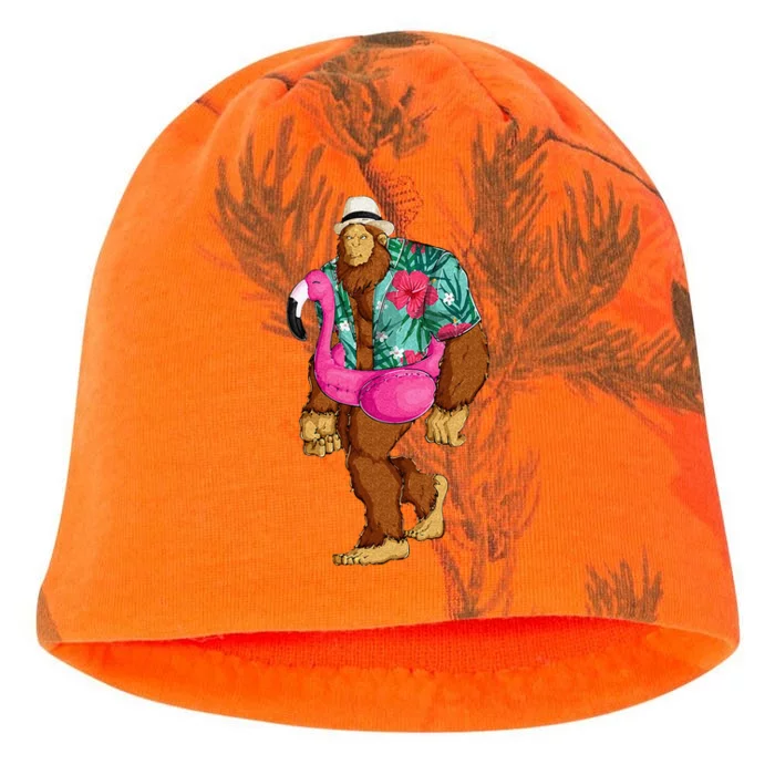 Bigfoot Sasquatch Pink Flamingo Aloha Beach Hawaiian Party Kati - Camo Knit Beanie