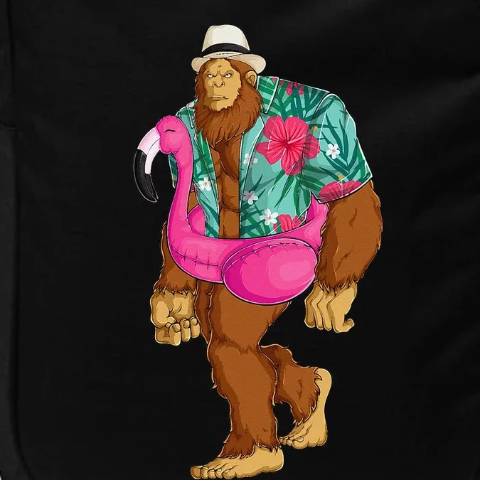 Bigfoot Sasquatch Pink Flamingo Aloha Beach Hawaiian Party Impact Tech Backpack