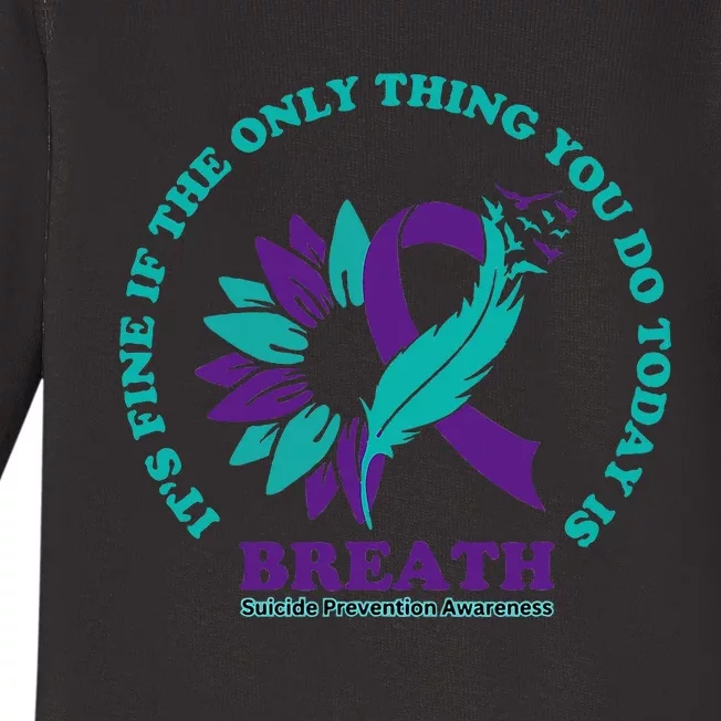 Breathe Suicide Prevention Awareness For Suicide Prevention Baby Long Sleeve Bodysuit