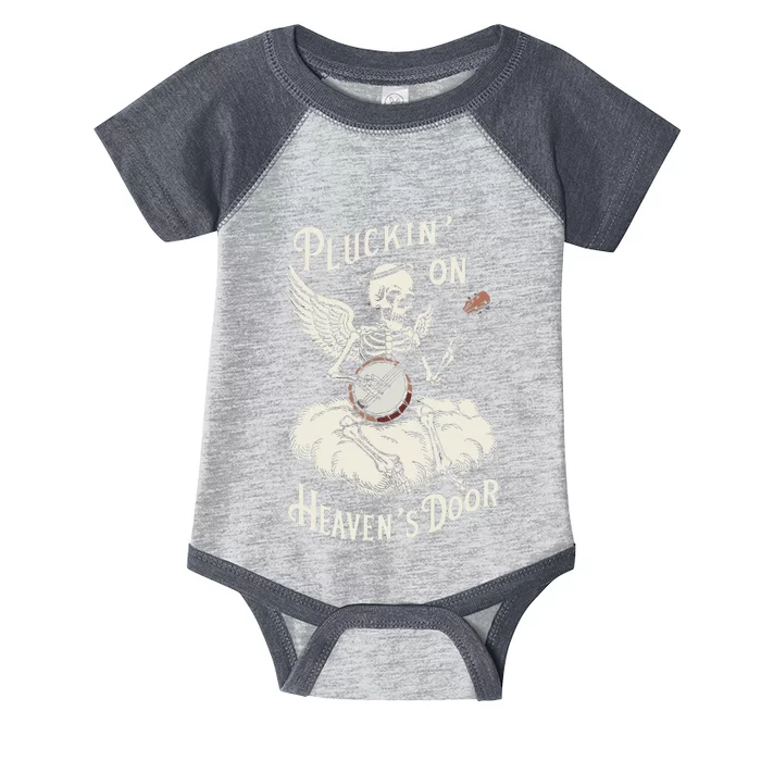 Banjo Skeleton Pluckin On Heavens Door Bluegrass Infant Baby Jersey Bodysuit