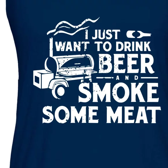 BBQ Smoking Pitmaster Drink Beer Smoke Meat Ladies Essential Flowy Tank