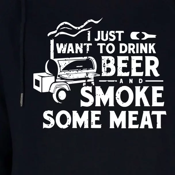 BBQ Smoking Pitmaster Drink Beer Smoke Meat Womens Funnel Neck Pullover Hood