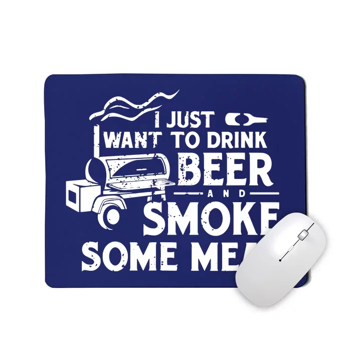 BBQ Smoking Pitmaster Drink Beer Smoke Meat Mousepad