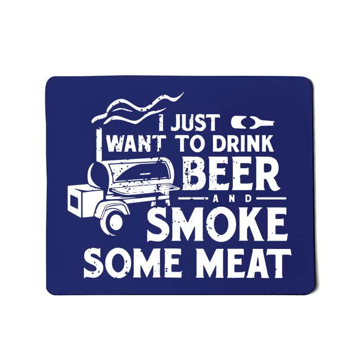 BBQ Smoking Pitmaster Drink Beer Smoke Meat Mousepad