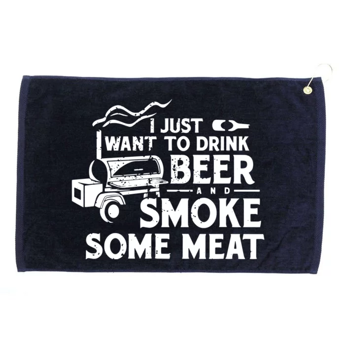 BBQ Smoking Pitmaster Drink Beer Smoke Meat Grommeted Golf Towel