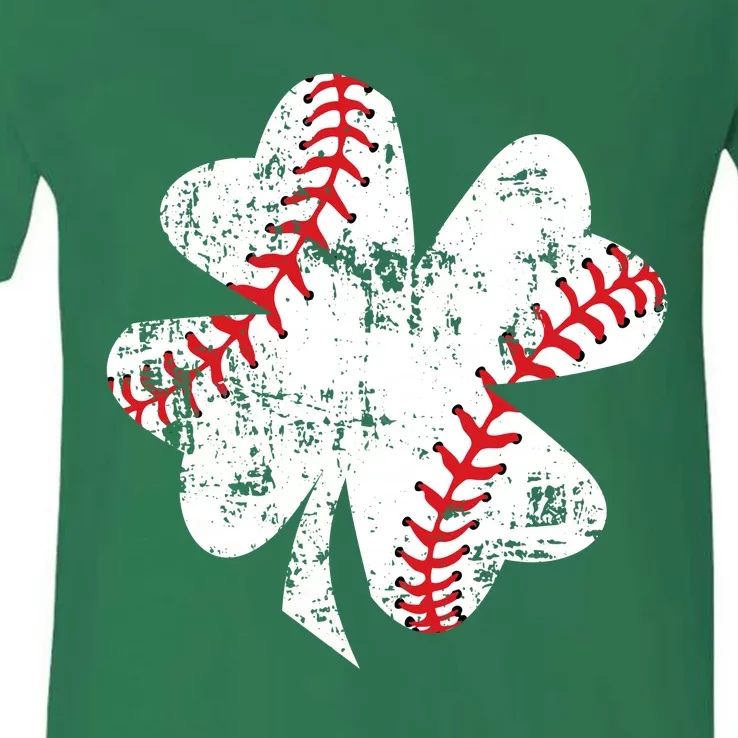 Baseball St Patricks Day, Shamrock, St Patricks Day, Funny St Patricks Day V-Neck T-Shirt