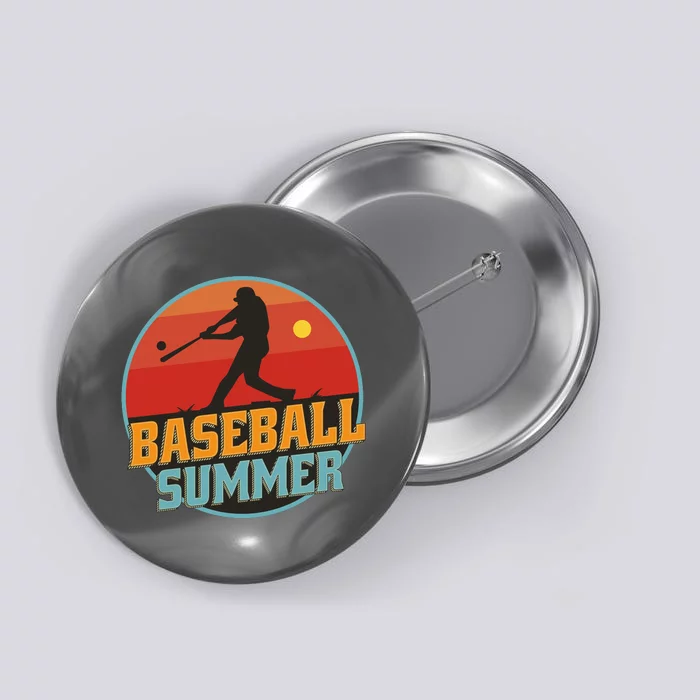 Baseball Summer Player Button