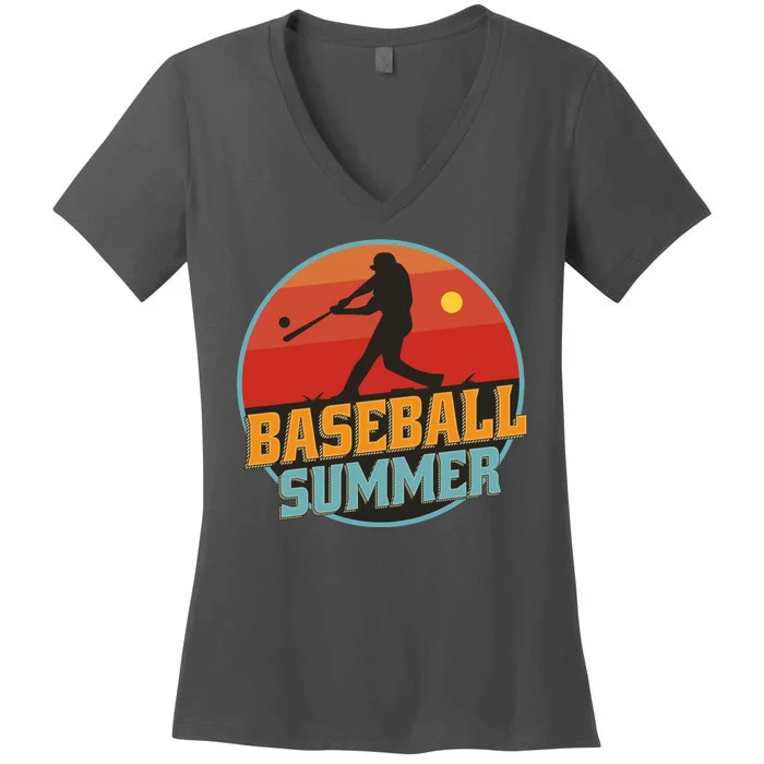 Baseball Summer Player Women's V-Neck T-Shirt