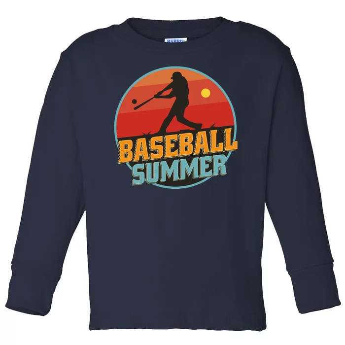 Baseball Summer Player Toddler Long Sleeve Shirt