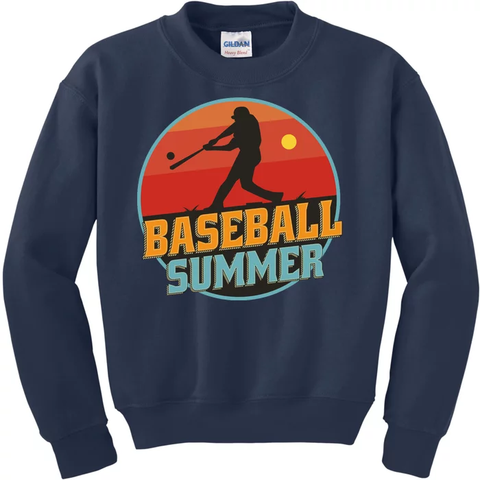 Baseball Summer Player Kids Sweatshirt