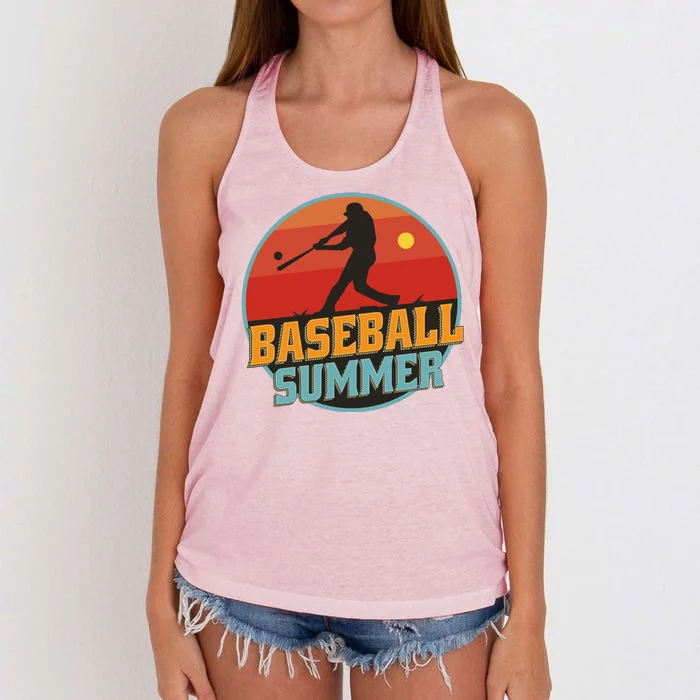 Baseball Summer Player Women's Knotted Racerback Tank