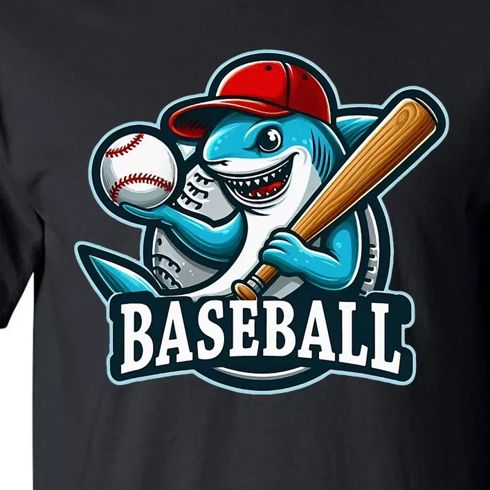 Baseball Shark Playing Baseball Tall T-Shirt