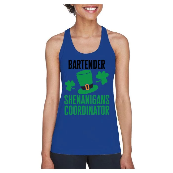 Bartender St Patricks Day Shenanigans Coordinator Gift Women's Racerback Tank