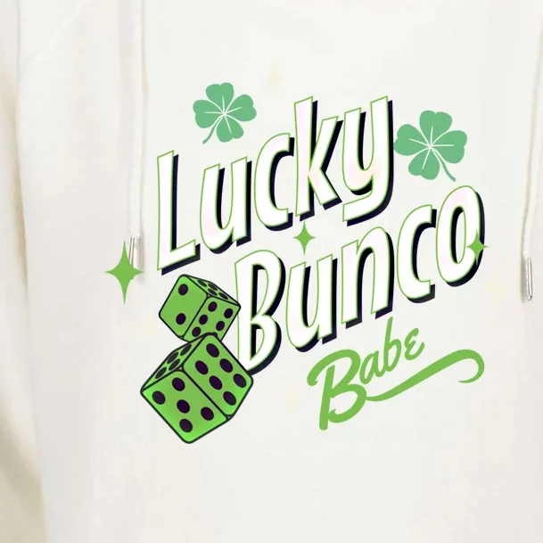 Bunco St Patrick's Day Lucky Bunco Babe Great Gift Womens Funnel Neck Pullover Hood