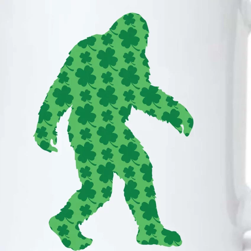 Bigfoot St Patrick's Day 4 Leaf Clover Sasquatch Graphic Gift Black Color Changing Mug