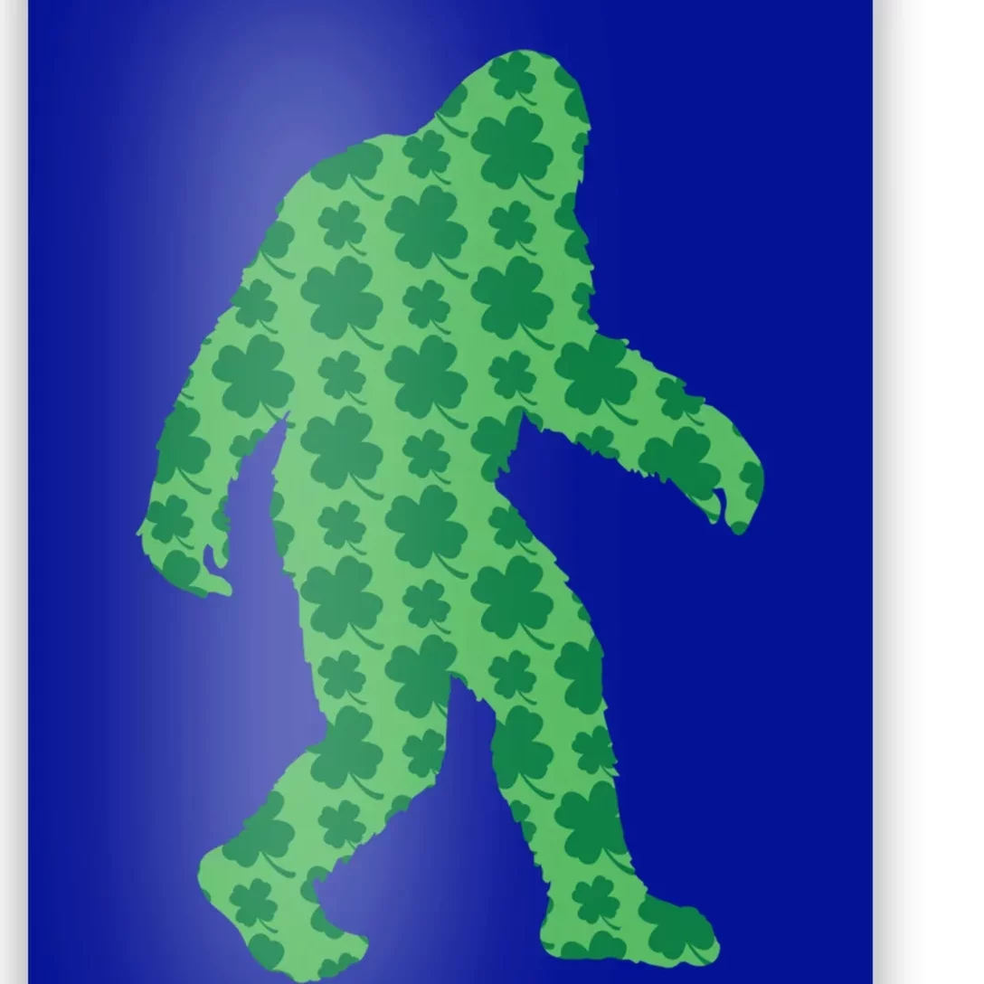 Bigfoot St Patrick's Day 4 Leaf Clover Sasquatch Graphic Gift Poster