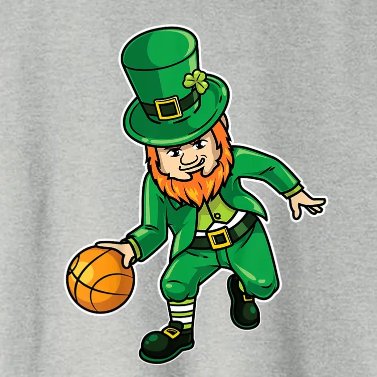 Basketball St Patricks Day Funny Lucky Basketball Women's Crop Top Tee