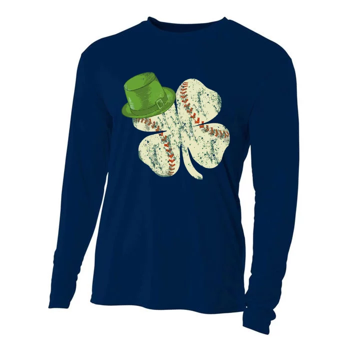 Baseball St Patricks Day Ball Leprechaun Catcher Cooling Performance Long Sleeve Crew