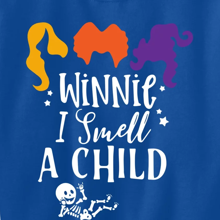 Baby Skeleton Pregnancy Halloween Winnie I Smell A Gift Kids Sweatshirt