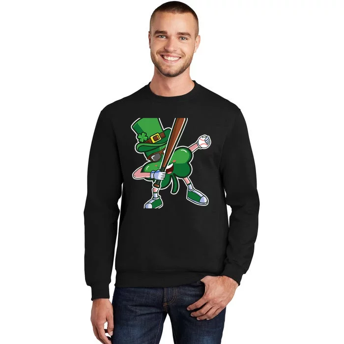 Baseball St Patricks Day Catcher Pitcher Shamrock Tall Sweatshirt