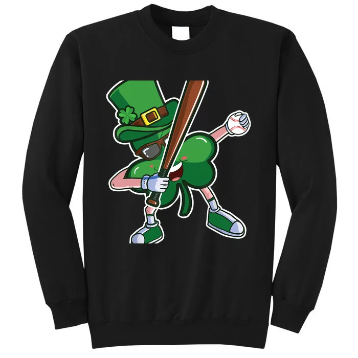 Baseball St Patricks Day Catcher Pitcher Shamrock Tall Sweatshirt