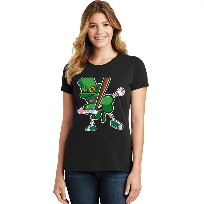 Baseball St Patricks Day Catcher Pitcher Shamrock Women's T-Shirt