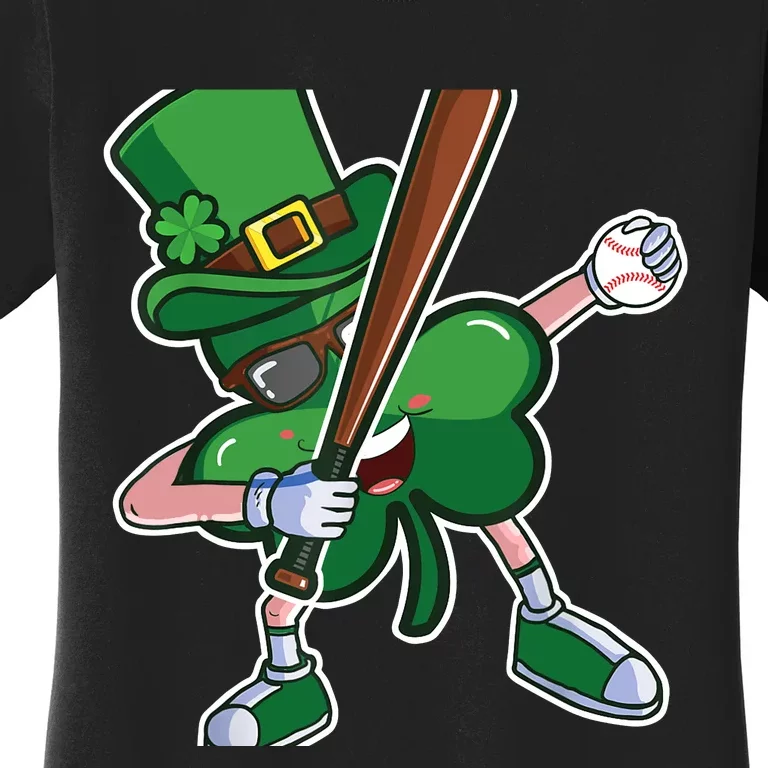 Baseball St Patricks Day Catcher Pitcher Shamrock Women's T-Shirt