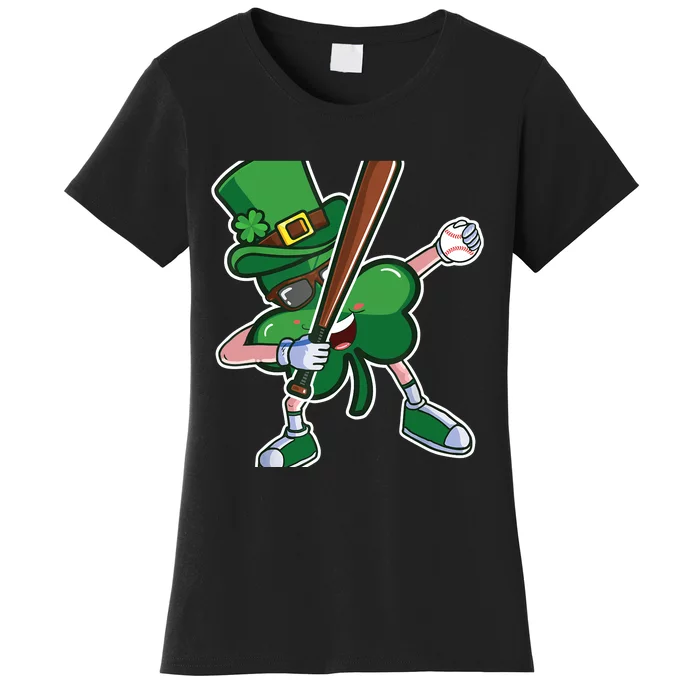 Baseball St Patricks Day Catcher Pitcher Shamrock Women's T-Shirt