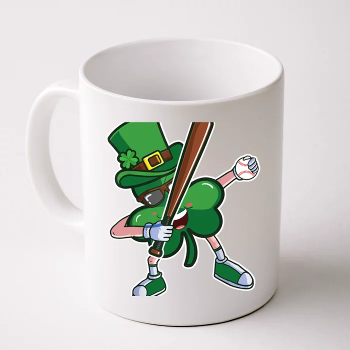 Baseball St Patricks Day Catcher Pitcher Shamrock Front & Back Coffee Mug