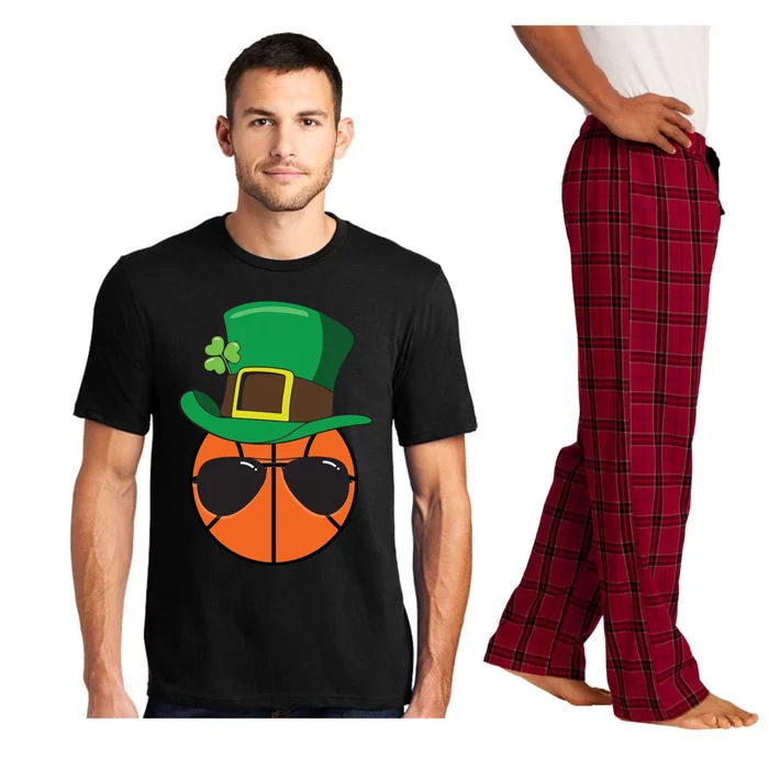 Basketball St Patricks Day Ball Luck Leprechaun Hat Gift Pajama Set