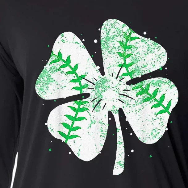 Baseball St Patricks Day Catcher Pitcher Shamrock Cooling Performance Long Sleeve Crew