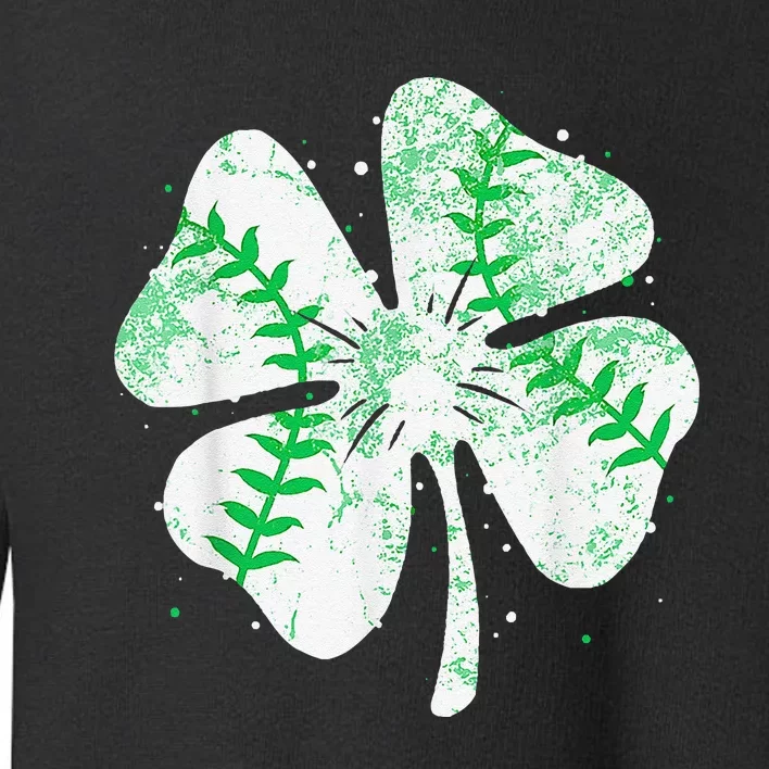 Baseball St Patricks Day Catcher Pitcher Shamrock Toddler Sweatshirt