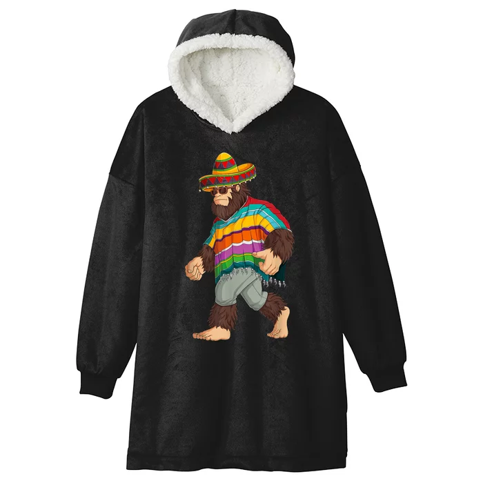 Bigfoot Sasquatch Poncho Cinco De Mayo Men Sombrero Hooded Wearable Blanket