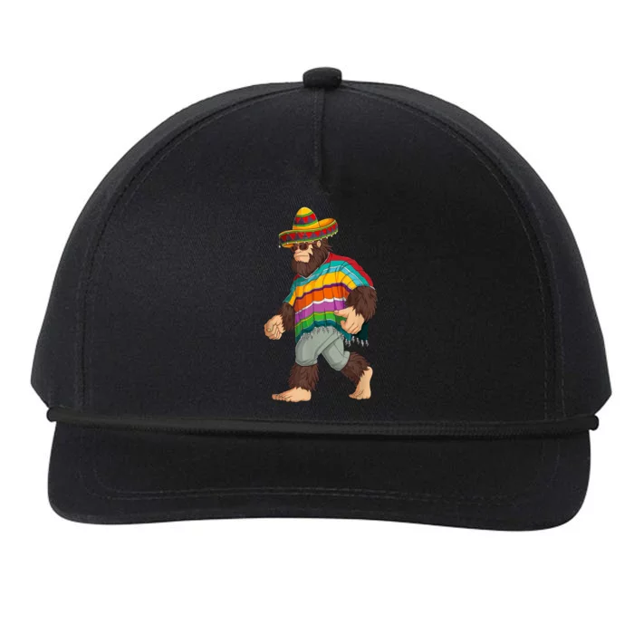 Bigfoot Sasquatch Poncho Cinco De Mayo Men Sombrero Snapback Five-Panel Rope Hat