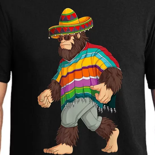 Bigfoot Sasquatch Poncho Cinco De Mayo Men Sombrero Pajama Set