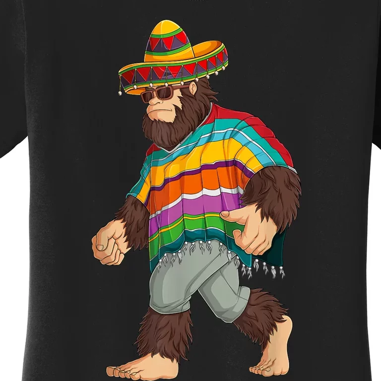 Bigfoot Sasquatch Poncho Cinco De Mayo Men Sombrero Women's T-Shirt